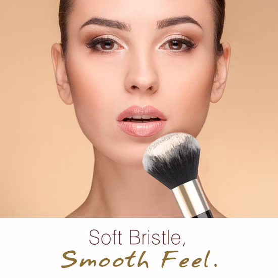 Pincel de maquiagem em pó, pincel Kabuki plano, pincel único grande para blush, pincel macio para base em pó mineral, pincel facial para misturar maquiagem