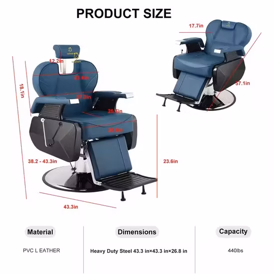 Cadeira de barbeiro clássica vermelha durável cadeira de salão de cabeleireiro para barbearia móveis de salão mais vendidos